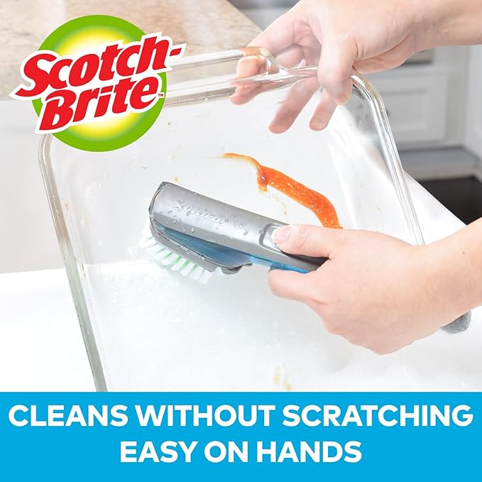 Scotch-Brite Soap Control Dishwand Brush Refills, Non-Scratch Scrub Brush Heads, 12-Pack (6 Packs of 2, 12 Total Refills), Durable & Odor-Resistant, Safe for Non-Stick Cookware & More