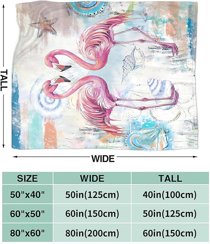 Flamingo Blanket Gifts for Girls Boys Beach Throw Cozy Plush Fleece Flannel Lightweight Fuzzy Party Blankets for Women Men 80"X60"