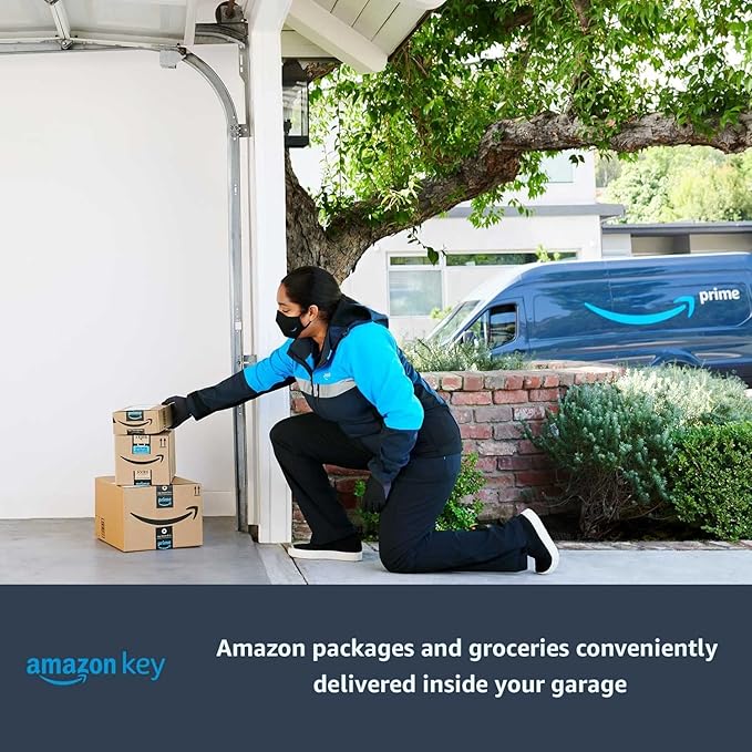 Chamberlain B6713T Smart Advanced Corner LED Lighting-myQ Smartphone Controlled-Ultra Quiet, Strong Belt Drive & MAX Lifting Power, Blue Garage Door Opener