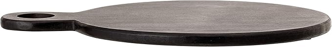 Bloomingville Round Acacia Wood Cheese and Cutting Board with Circle Handle, Black