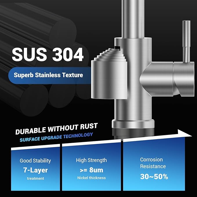DAYONE Touchless Kitchen Sink Faucet with Pull Down Sprayer and Soap Dispenser, Stainless Steel Motion Sensor Touch Faucet for Kitchen Sink Smart Hands-Free Single Handle, Brushed Nickel