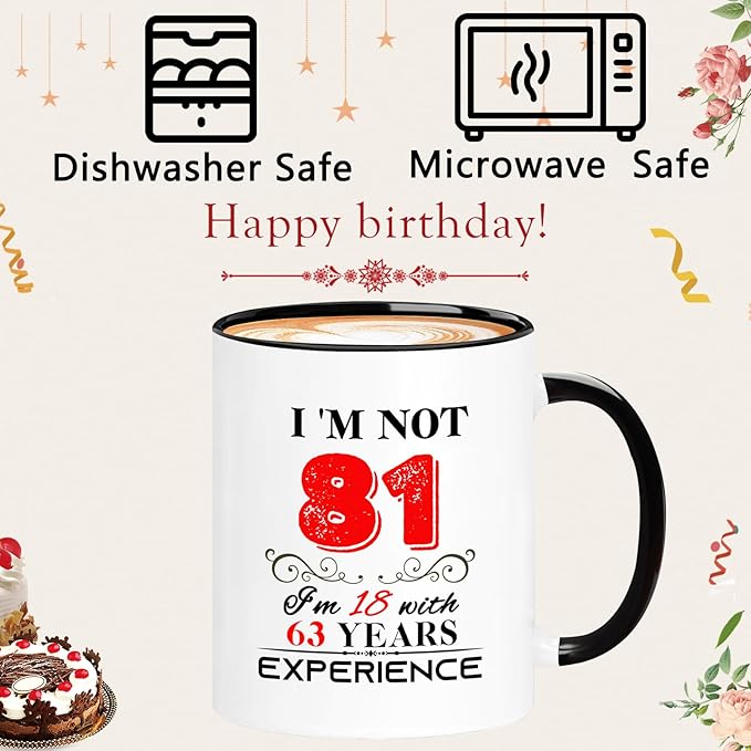 1944 81th Birthday Mug for Women Men, Turning 81 Year Old Birthday Gifts for Mom, Dad, Grandma, Grandpa, Wife, Husband, Daughter, Sister, Best Friends, Coworkers, Her, Him, 11oz Coffee Cup