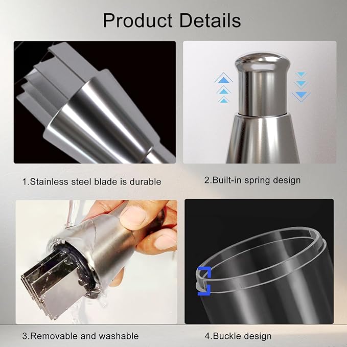 2025 Upgraded Compact Mini Dicer Food Chopper,Multifunctional Manual Garlic Press,Manual Pressed Chopper,Stainless Steel Hand Food Chopper for Mincing Garlic Press Stainless Steel,1PCS