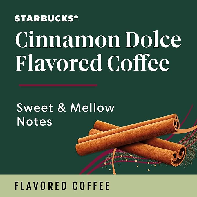 Starbucks K-Cup Coffee Pods, Flavored Hot or Iced Coffee, Cinnamon Dolce, 22 Keurig Pods