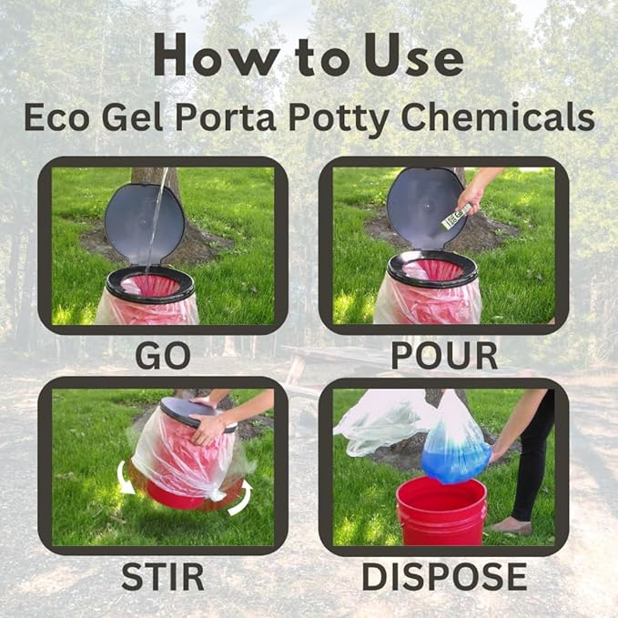Emergency Zone Eco Gel Sanitation Set | Honey Bucket Toilet Seat, Liners and Porta-Potty Chemicals Set, Hygienic Waste Disposal System for Camping, Hiking, Emergency Preparedness