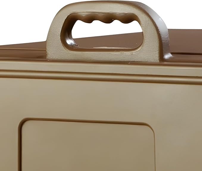 Carlisle FoodService Products Insulated Food Pan Carrier, Holds 7 Sheet Pans (Sold Separately), Front-Loading Cateraide with Handles, Rugged PE Shell with PU Insulation, Brown