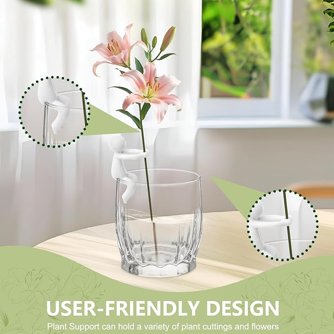 Plant Propagation Buddy, Plant Cutting Holders People, Plant Nurturing Decorative Plant Supports, Propagation Friends for Indoor Gardens or for Sprouts, Stems, Shoots and Cuttings(3PCS-White)
