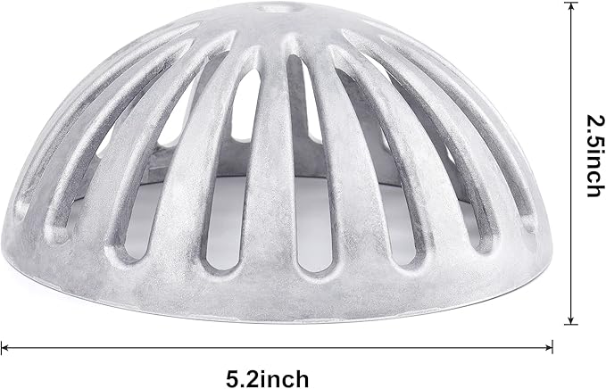 Floor Sink Strainer, Floor Drain Strainer, Heavy Duty Aluminum Dome Drain Cover, Floor Drain Cover for Restaurant, Home, Garden, Kitchen, Bar, Buffet or Food Service 5-1/2" W x 2-1/4"H(5PCS)