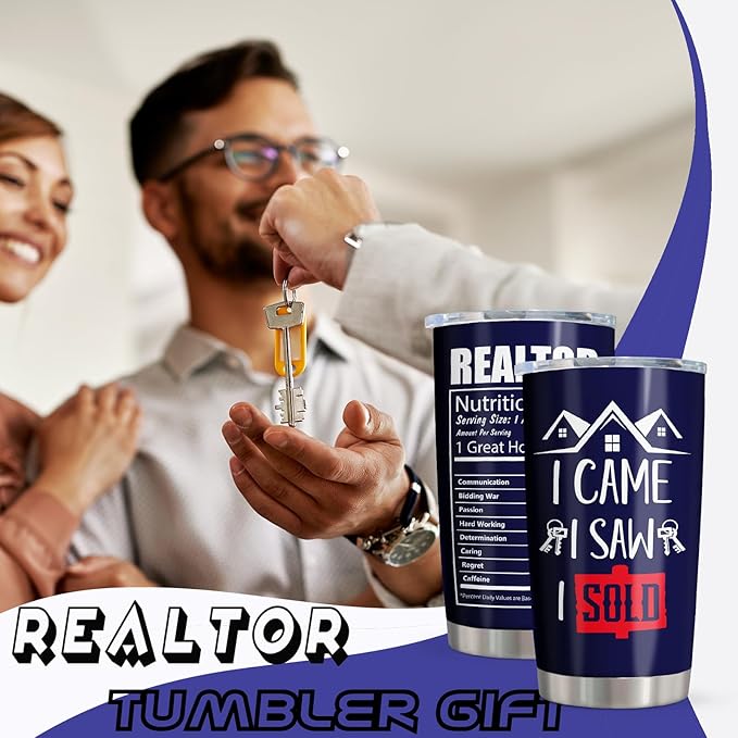 Christmas Realtor Gifts - Real Estate Agent & Closing Gifts for Women & Men, Realtor Supplies - 20oz Tumbler