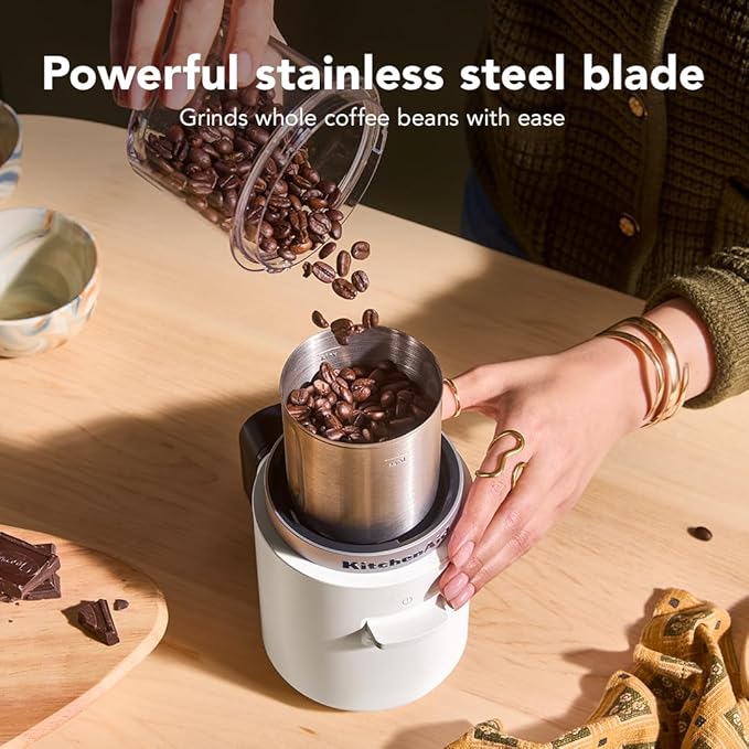 KitchenAid Go™ Cordless Blade Grinder - battery sold separately, KBGR100, Porcelain White