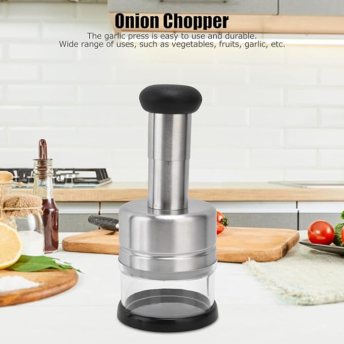 Onion Chopper, Hand Press Vegetable Chopper, Manual Food Mincer Slicer, Handy Kitchen Gadget for Chopping Veggies, Garlics, Onions, Nuts