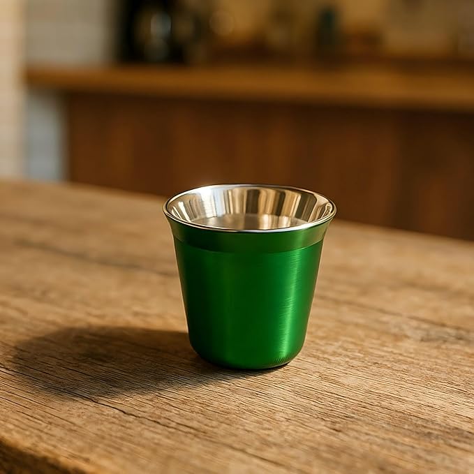 color espresso coffee cups-2 in red and green |304 material | Perfect for tasting coffee, parties, family bars and cafes | Strong Christmas atmosphere.