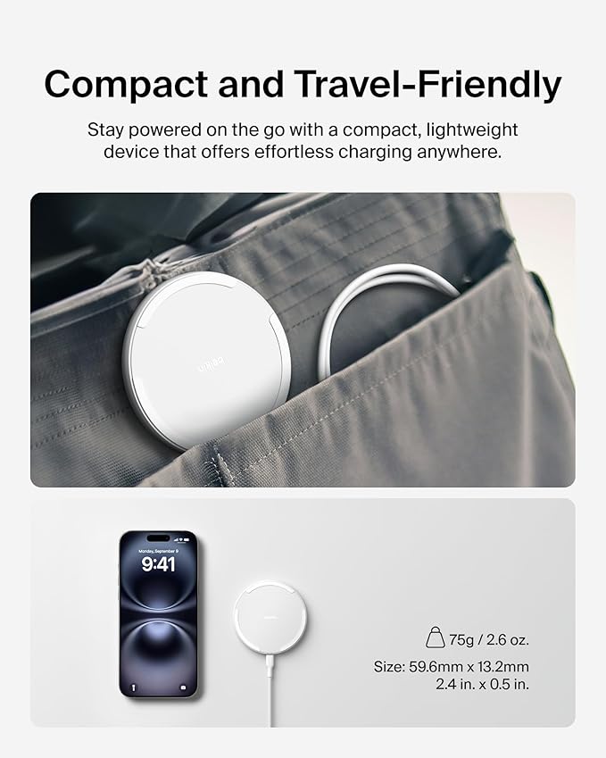 Belkin Wireless Charging Pad 15W - Qi Charger, Charging Station for Apple iPhone 17, iPhone 16/15/14 Series, AirPods, Samsung Galaxy S25, Galaxy S24, Pixel 10 - Power Supply and Cable Included - White