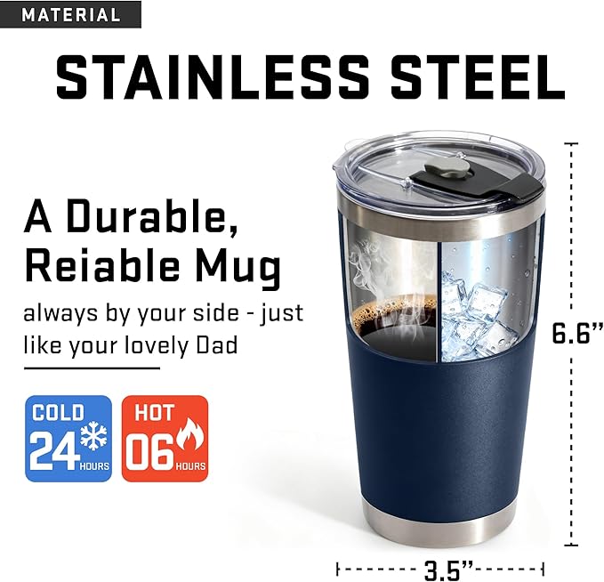 Christmas Gifts for Men, Dad, Grandpa - Birthday Gifts for Mens Unique - Stocking Stuffers for men - Dads Birthday Gift Ideas - 20Oz Men Tumbler Stainless Steel for Birthday, Christmas, Father's Day