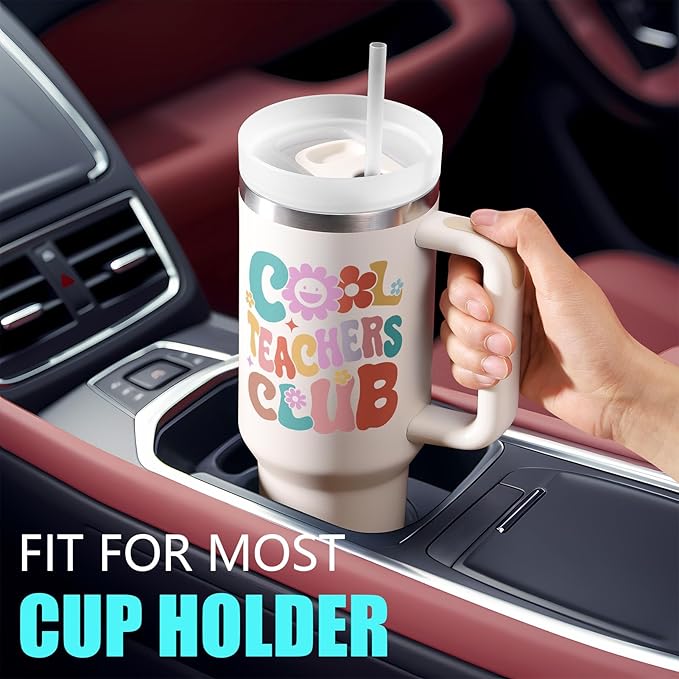 Teacher Gifts for Women, Christmas Appreciation Gift for Teachers, 40 OZ Tumbler Best Teacher Gifts from Student, Cool Teachers Club Insulated Cup Unique Graduation Thank You Retirement Birthday Gift