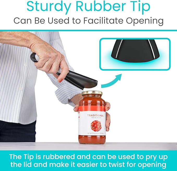 Vive Jar Opener - Bottle Openers for Seniors - Can & Lids Effortless Tool Opener for Weak Arthritic Hands - Easy Open Adjustable Grip for Elderly