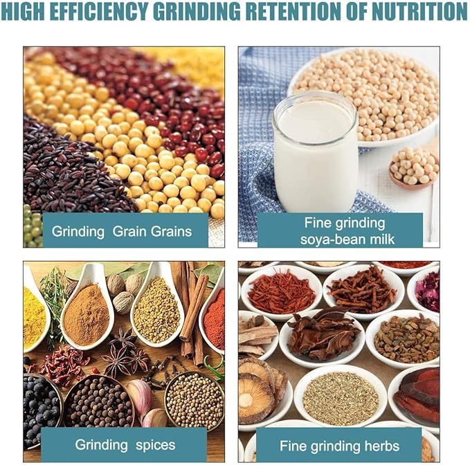 Electric Grain Grinder Mill, 3000W 110V Corn Grinder Mill Electric, Dry Cereals Rice Coffee Wheat Corn Mills with Funnel, Grain grinder mill powder machine