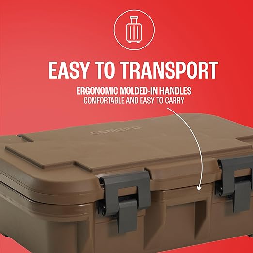 Cambro Insulated Food Pan Carrier - 4 Inch Deep Hotbox and Food Warmer for Catering & Transport - Top Load S-Series (Brown)
