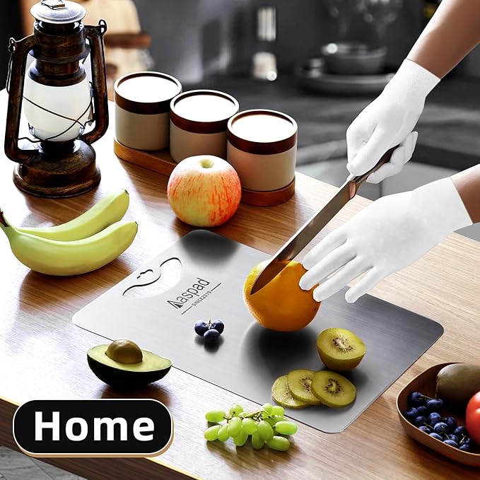 Titanium Cutting Board for Kitchen Essential Lightweight Portable Meat Fruit Metal Chopping Board Kitchenware Utensils Gadgets Suit for Home Cooking Outside Camping Picnic