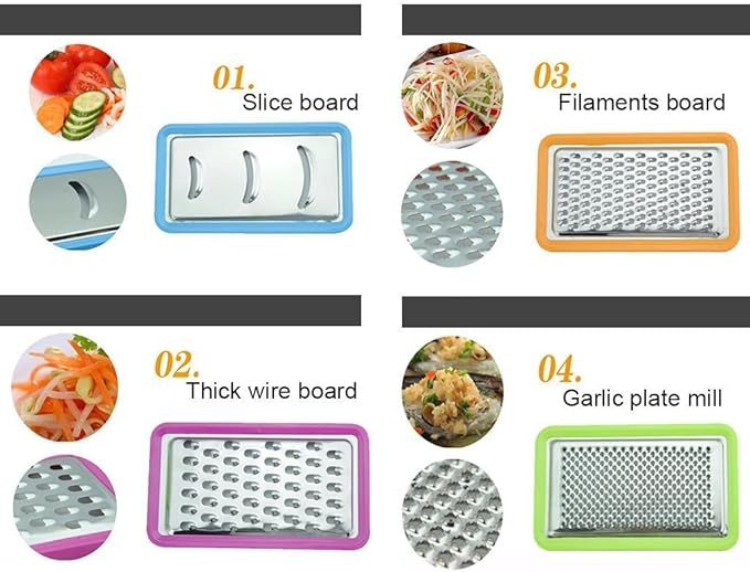 Tenta Kitchen Good Grips Complete Grater & Slicer Set 4 in 1 Onion Chopper, Vegetable Slicer, Fruit and Cheese Cutter Container With Storage Lid (Green)