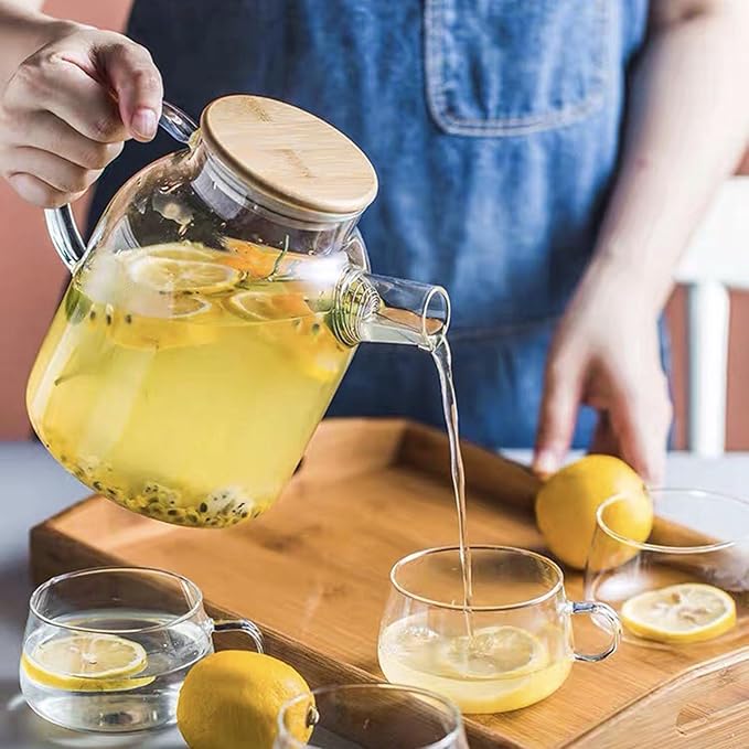 Hwagui - Glass Teapot with Infuser for Loose Tea and Blooming Tea, Heat Resistant Glass Teapot and Kettle for Stovetop, Perfect Tea Maker, 1600ml/54oz