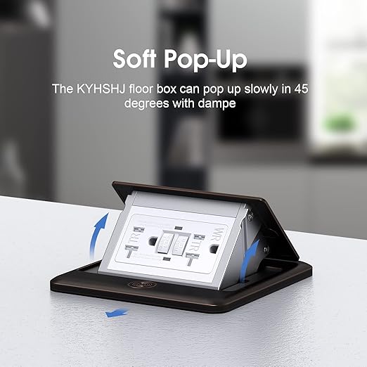 KYHSHJ Pop Up Floor Electrical Outlet with 20 Amp Stainless Steel GFCI Tamper Receptacle Outlet, Corrosive Resistant Hardware，ETL Listed，(Oil Rubbed Bronze)