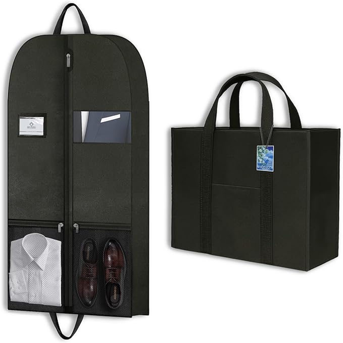 Large Heavy Duty Garment Bags for Hanging Clothes, Clothing Storage with Zippered Design, Breathable Garment Bags for Travel, Long Garment Bags for Dresses and Suits, Hanging Garment Bags for Closet
