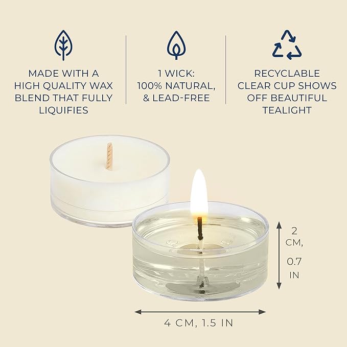 PartyLite Tea Lights Candles, Crisp Linens with Jasmine and Lily Scent, Gift Set of 12, Aromatherapy with up to 4 to 6 Hours Burn Time, Ideal for Home Decor, Holiday Gifting & Celebration