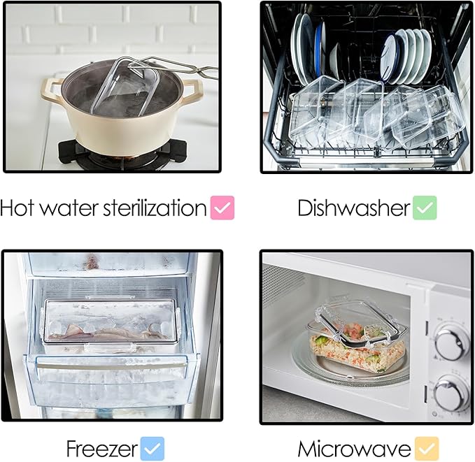 Airtight Food Storage Container With Lid (101.4 oz, With Removable Drain Tray)-BPA-Free | Dishwasher, Microwave & Freezer Safe | Leak-Proof Lids | Kimchi Storage Container | Fresher Food