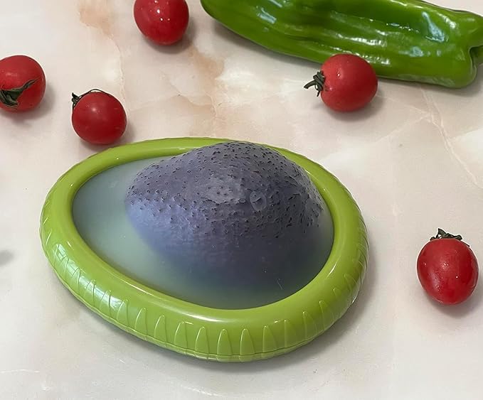 4PC Silicone film preservation box Fruit and Vegetable Storage Containers Set for Fridge, Onion Storage Container, Avocado keeper,Tomato Saver,and Lemon holder reusable silicone food savers