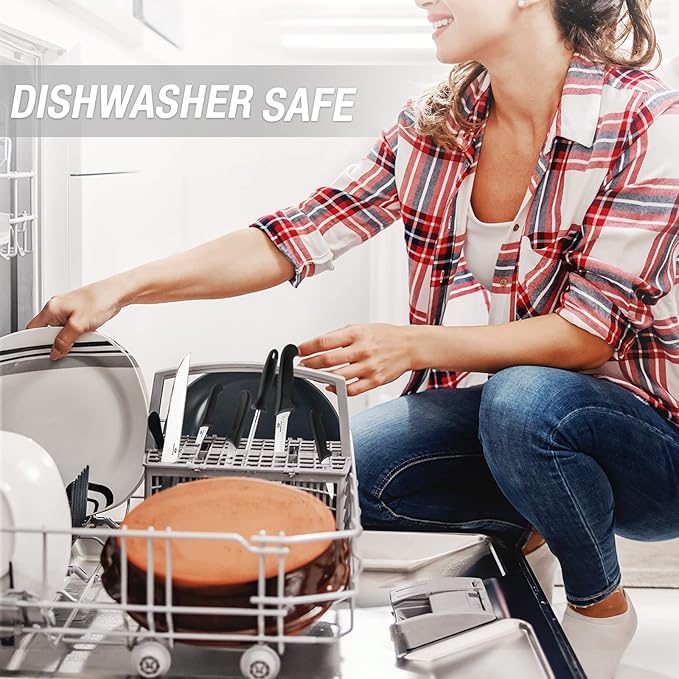 Mossy Oak Kitchen Knife Set, 6 PCS Chef Knives with Roll Bag, Sharp Stainless Steel Camping Knife for Cutting Meat, Fruits & Vegetables, Practical Gifts Knife Set for Women Men Cooking Lovers