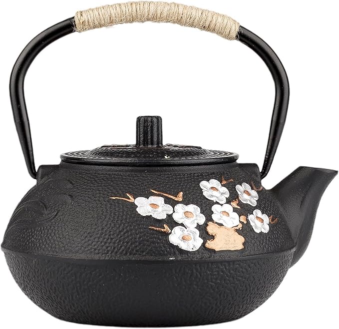Cast Iron Teapot,SECHUDO Tea Kettle,Japanese Cast Iron Teapot with Stainless Steel Infuser for Stovetop Safe (27.1OZ/800ML)