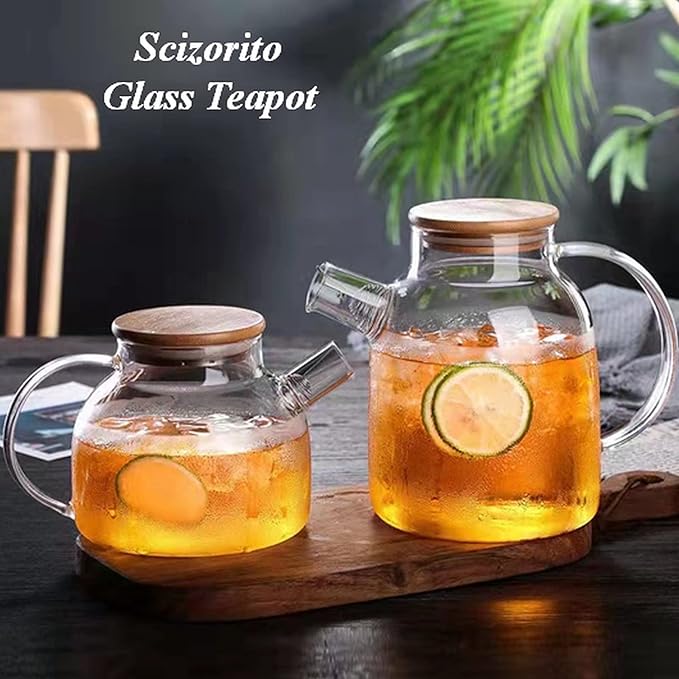 Glass Teapot Stove Safe, with Removable Filter Infuser, Suit for Loose Leaf Tea and Flowering Tea (33.8oz)