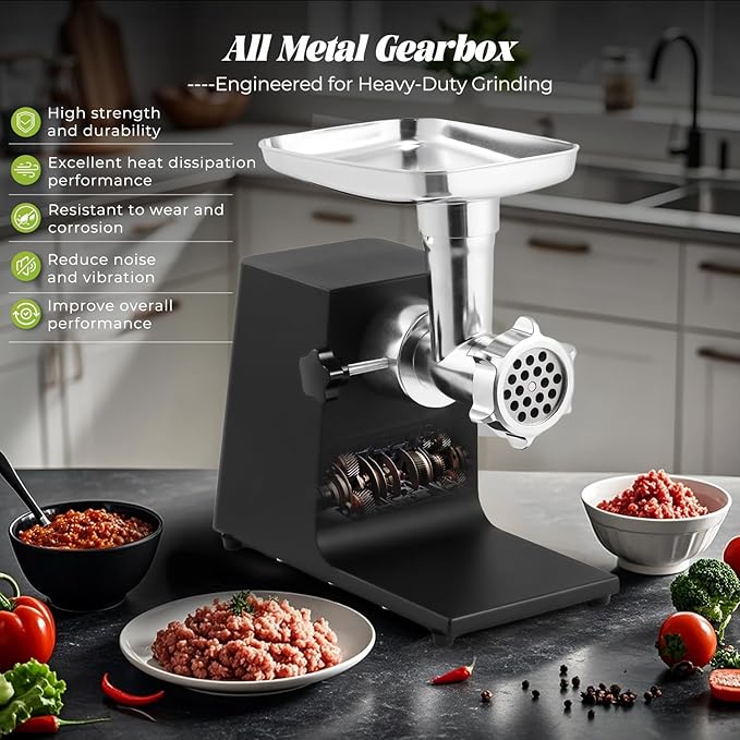 Commercial Meat Grinder Electric 3600w Heavy Duty Meat Grinders and Sausage Stuffers, Kubbe Kit for Household Use & Commercial