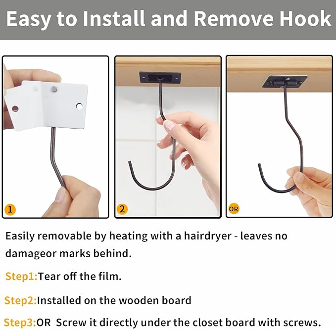 Self-Adhesive Banana Hooks, Foldable Magnetic Hanger Under Cabinet, Sturdy Metal Banana Holder for Kitchen, Space-Saving Design to Keep Bananas Fresh 1 Pieces Bronze