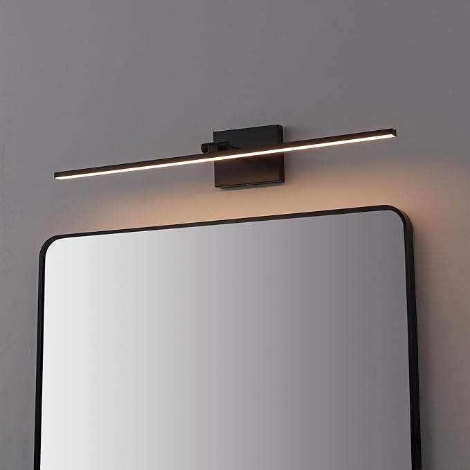 JONATHAN Y JYL7163C Santino 28" Modern Minimalist Swivel Integrated Dimmable LED Rechargeable Picture Light with Touch Sensor for Bedroom, Living Room, Kitchen, Office, Black