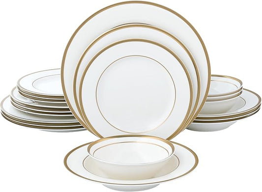 Joseph Sedgh Collection “Gail White” 20-Piece Bone China Dinnerware Set, Service for 4, White
