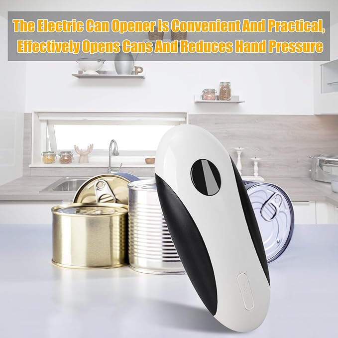 Electric Can Opener,USB Rechargeable Can Opener,One-Touch Cordless Can Opener,Smooth Edge,Hands Free,Food Safety,Automatic Kitchen Gadget,Battery Operated,Opens Almost Any Cans