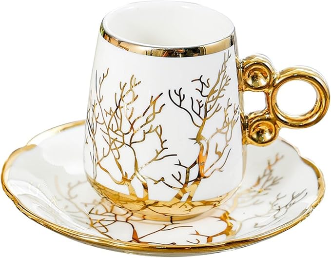 Coffee mugs set of 6 ancient palace style household living room ornaments, ceramic coffee cups, English afternoon tea sets, noble and elegant exquisite tea cups