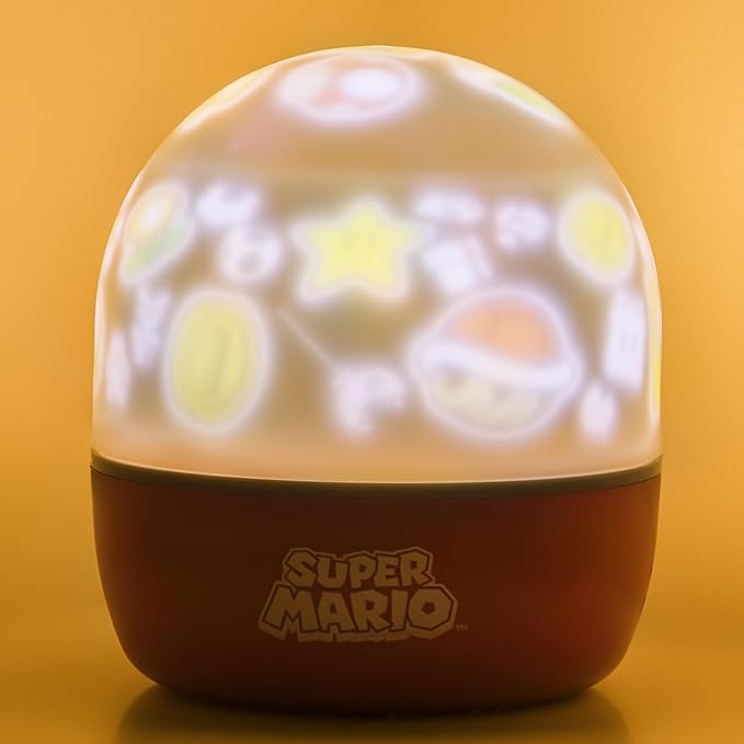 Paladone Super Mario Projection Light - Officially Licensed Nintendo Projector Lamp with Interchangeable Scenes and Mood Lighting, 3 Light Modes, Gaming Room Decor