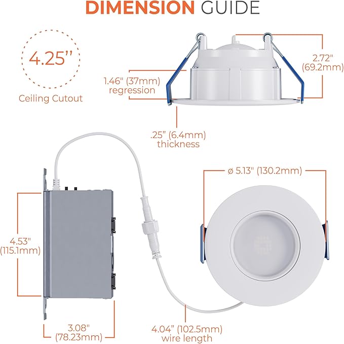 HALO RA 4-Inch Canless LED Recessed Downlight with Adjustable Gimbal, Selectable Lumens and Color Temperatures, Dim-to-Warm - RA6LS9FSD2W1EWHDM