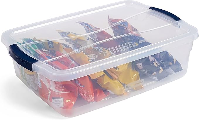Rubbermaid Latching Plastic Storage Tote, 12 Pack