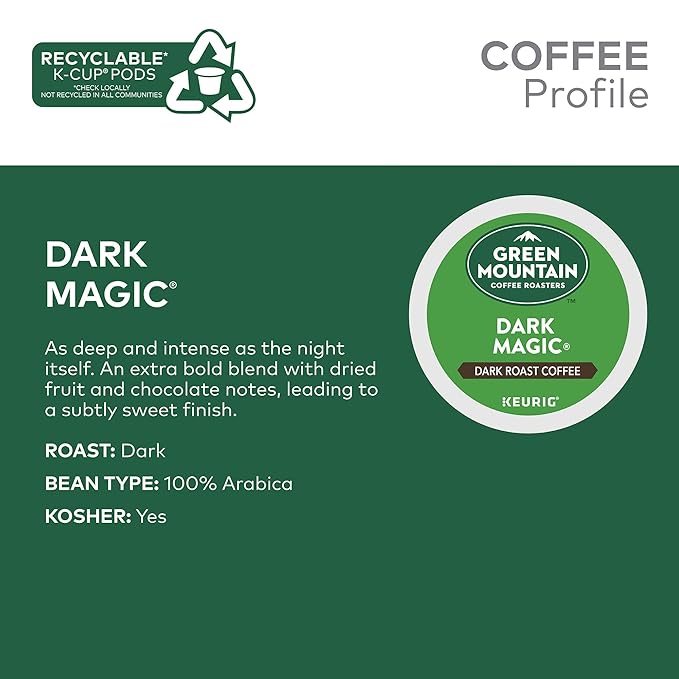 Green Mountain K-Cups Dark Roast, 0.4 ounce, 12 count (4.8oz net)