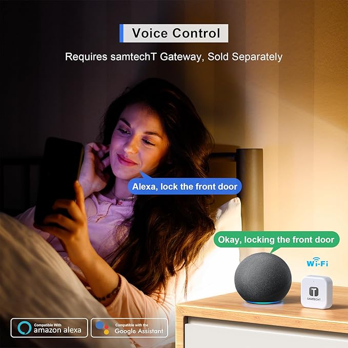 Bluetooth Fingerprint Smart Lock with Handle & Keypad – Fits Most US Doors, DIY Install, Keyless Entry: Code, FOB, Auto-Lock. Ideal for Home, Airbnb & Rental, Kids & Seniors. Alexa & Google Compatible