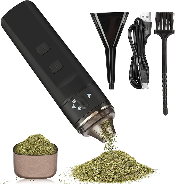 Electric Grinder Herb Grinder Spice grinder (Black, 1.57)