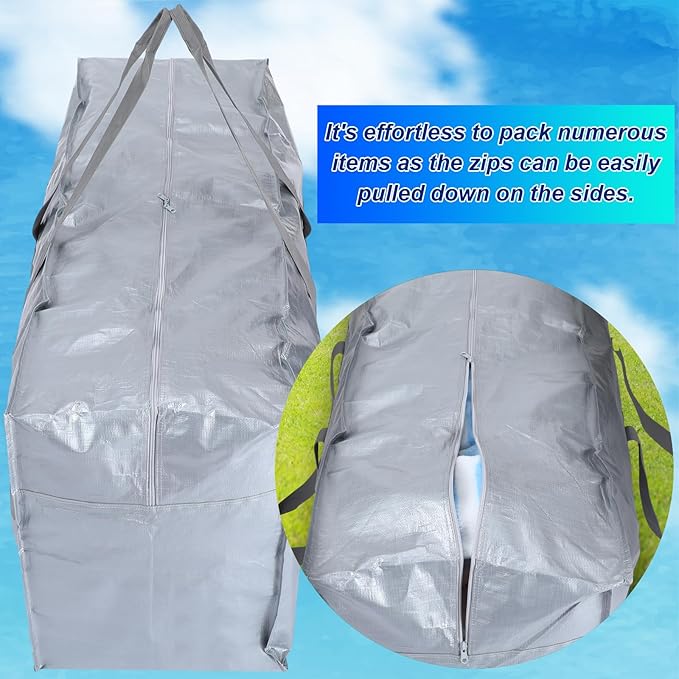 4 Pcs 176 Gallon Large Moving Bags with Zipper and Handles Foldable Storage Duffle Bags Heavy Duty Extra Large Totes for College Dorm Travel Clothes Blankets Bedding Moving (Silver)