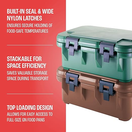 Cambro Insulated Food Pan Carrier - 6 Inch Deep Hotbox and Food Warmer for Catering & Transport - Top Load S-Series (Beige)