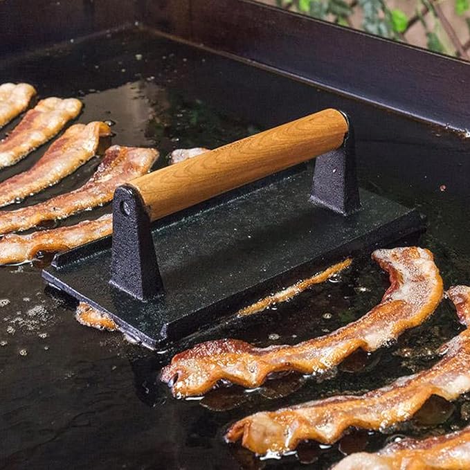 Blackstone 1543 4-Piece Griddle Breakfast Kit with Batter Dispenser, Bacon Press, and Two Egg Rings
