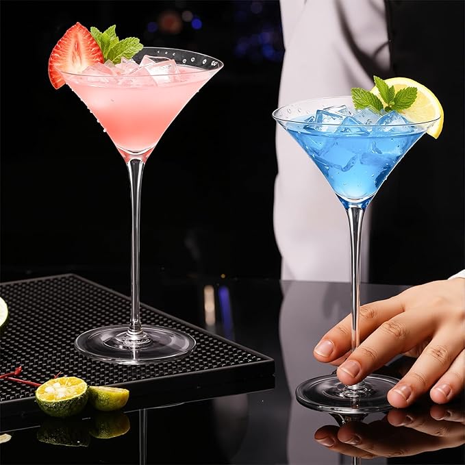 KAMMAK Martini Glasses Set of 2, 4.73 oz Clear Crystal Cocktail Glasses with Stem, Reusable Cocktail Glassware for Wedding Birthday Party, Bar, Margarita, Whiskey, Gin, Tequila, DS1801