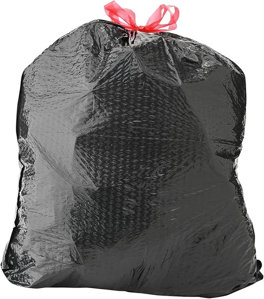 Amazon Basics Flextra Multipurpose Drawstring Trash Bags, 30 Gallon, 50 Count